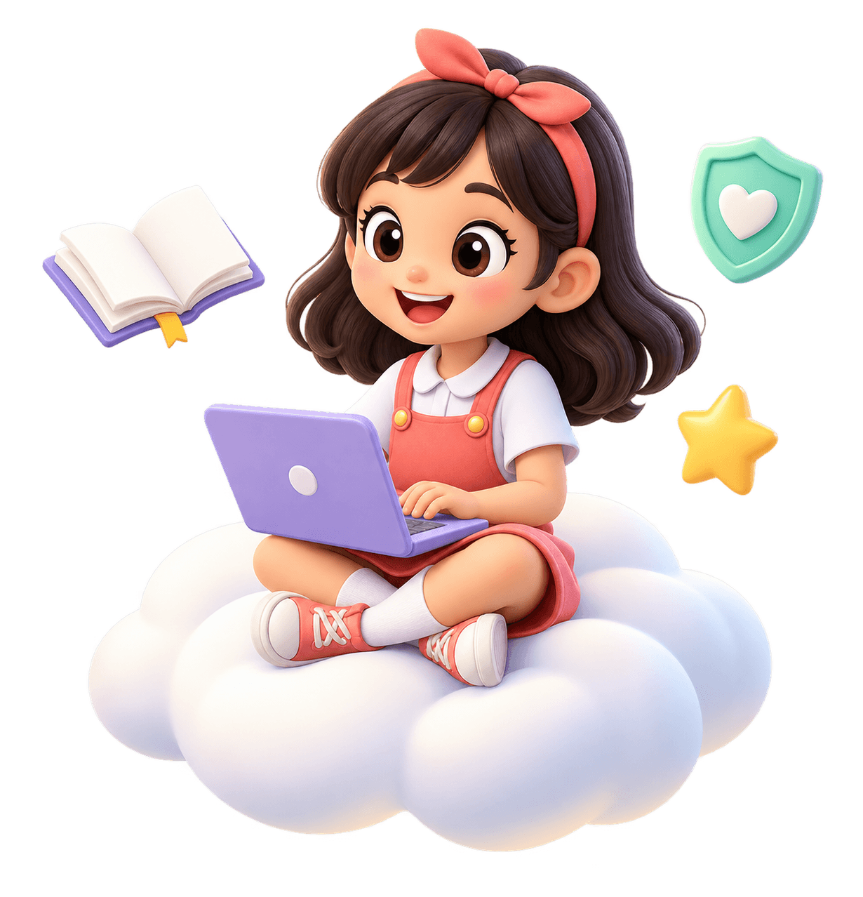 Anak mengakses informasi ramah anak melalui laptop