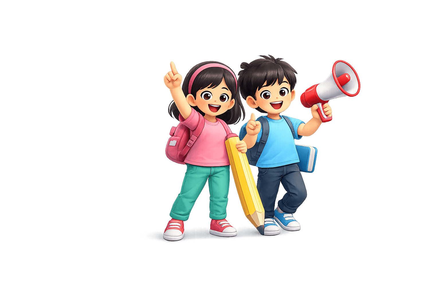 Ilustrasi dua anak menyampaikan aspirasi Si NaRa